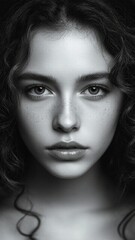 Fototapeta premium Curly Hair Portrait, Curly Hair Close-up, Curly Hair Photography
