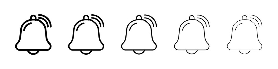 Notification icon graphic set. trendy stroke line style
