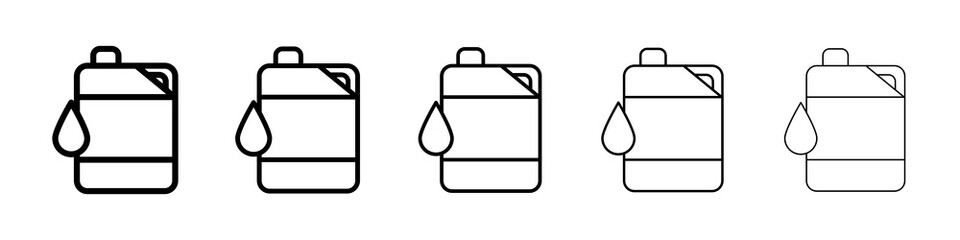 Oil can icon graphic set. trendy stroke line style