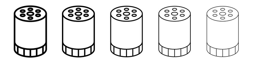 Oil filter icon graphic set. trendy stroke line style