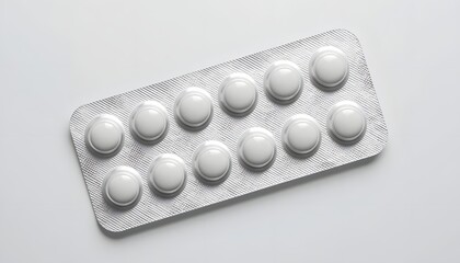 White Pills in Blister Pack Medicine, Pharmacy, Healthcare