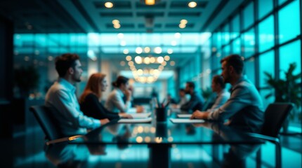 Business office with blurred people casual wear, with blurred bokeh background