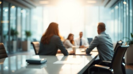 Business office with blurred people casual wear, with blurred bokeh background