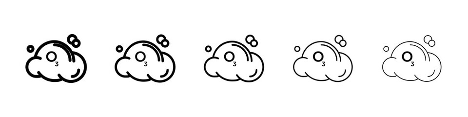 Ozonation icon graphic set. trendy stroke line style