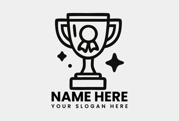 Shiny trophy icon with a prominent medal and surrounding sparkling effects. Achievement and success concept