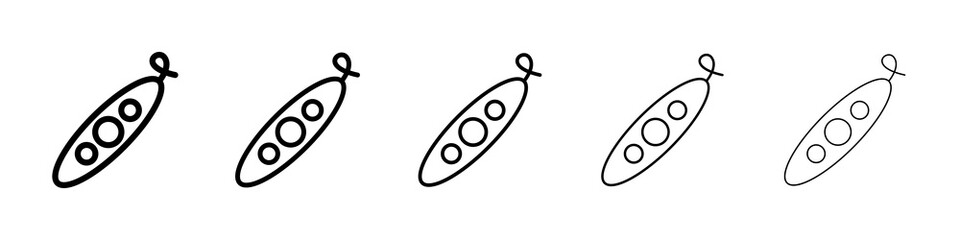 Peapod icon graphic set. trendy stroke line style