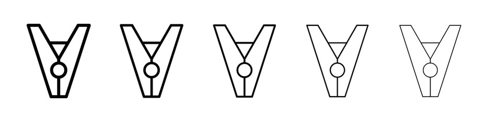 Peg icon graphic set. trendy stroke line style