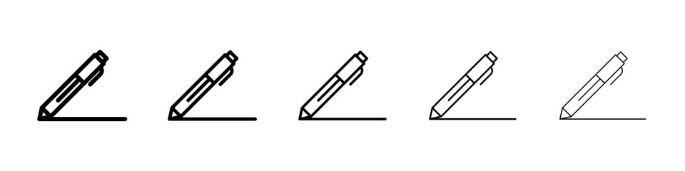 Pen icon graphic set. trendy stroke line style