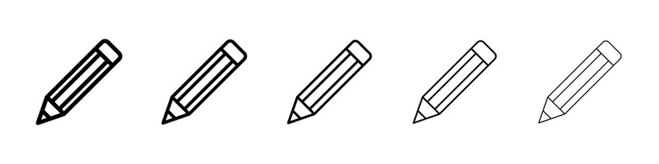 Pencil icon graphic set. trendy stroke line style
