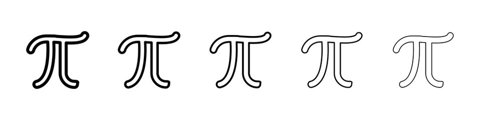 Pi icon graphic set. trendy stroke line style