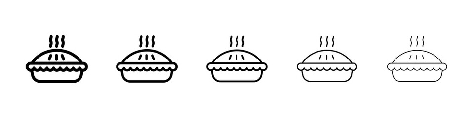 Pie icon graphic set. trendy stroke line style