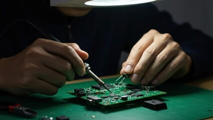 Electronics repair soldering station tutorial: how to solder components on pcb board - Powered by Adobe