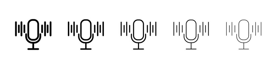 Podcast icon graphic set. trendy stroke line style