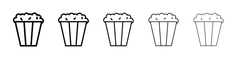 Popcorn icon graphic set. trendy stroke line style