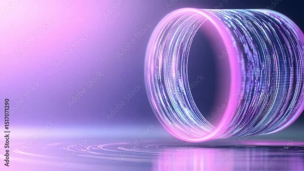 Poster elegant abstract ring: a captivating abstract image of a luminous ring, bathed in gradients of purpl