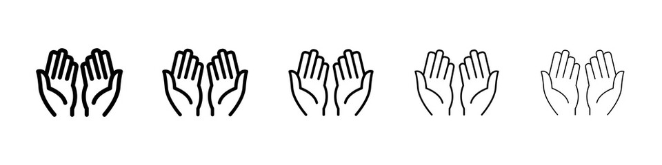 Pray icon graphic set. trendy stroke line style