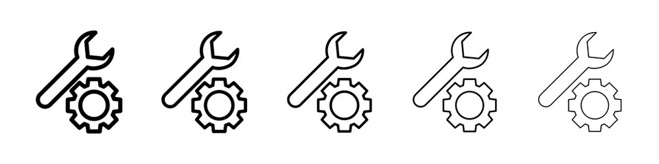 Repair tools icon graphic set. trendy stroke line style