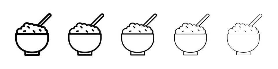 Rise Bowl icon graphic set. trendy stroke line style