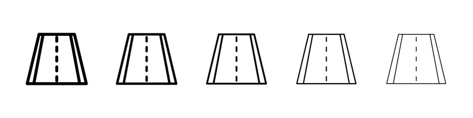Road icon graphic set. trendy stroke line style