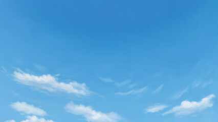 Fototapeta premium Serene Blue Sky with Delicate White Clouds A Peaceful Nature Image