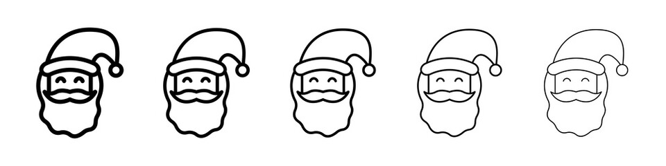 Santa Claus icon graphic set. trendy stroke line style