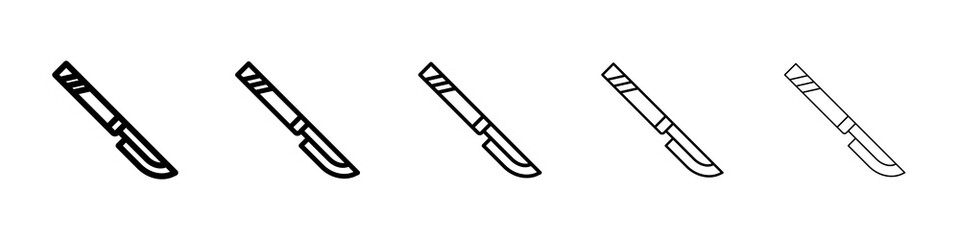 Scalpel icon graphic set. trendy stroke line style
