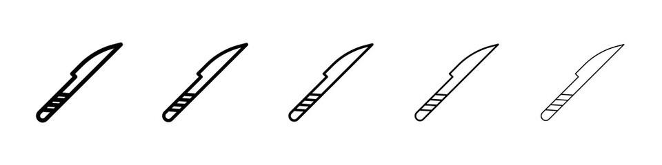 Scalpel icon graphic set. trendy stroke line style