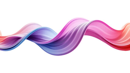 Abstract Colorful Fluid Wave Isolated on Transparent Background