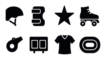 Sports silhouette icon set. athletics, fitness, and recreation symbols collection