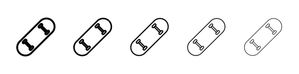 Skateboard icon graphic set. trendy stroke line style © Abstractor