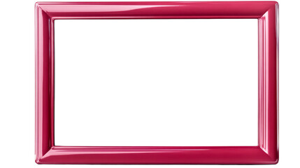 Glossy magenta frame with highlights, design element, cut out transparent