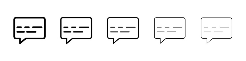 Subtitles icon graphic set. trendy stroke line style