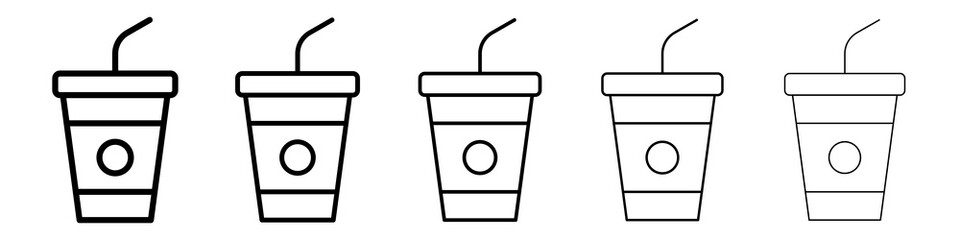 Swoosh Cup icon graphic set. trendy stroke line style