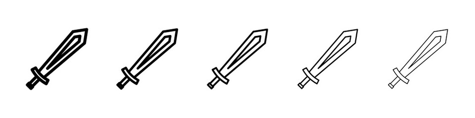 Sword icon graphic set. trendy stroke line style