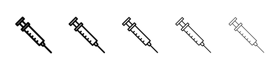Syringe icon graphic set. trendy stroke line style