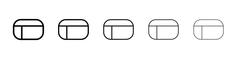 Table layout icon graphic set. trendy stroke line style