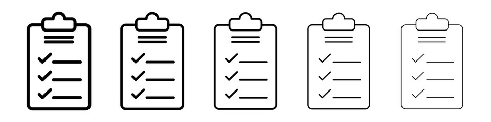 Task list icon graphic set. trendy stroke line style