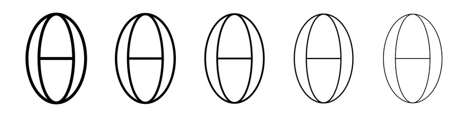 Theta icon graphic set. trendy stroke line style