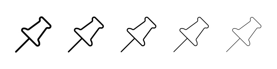 Thumbtack icon graphic set. trendy stroke line style