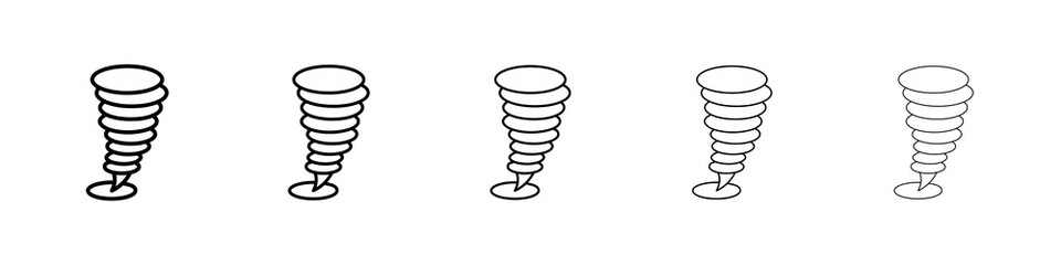 Tornado icon graphic set. trendy stroke line style