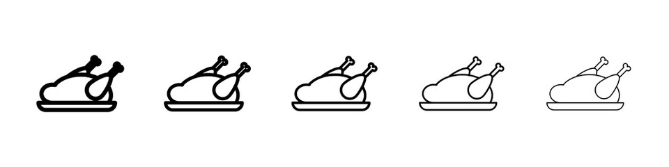 Turkey icon graphic set. trendy stroke line style