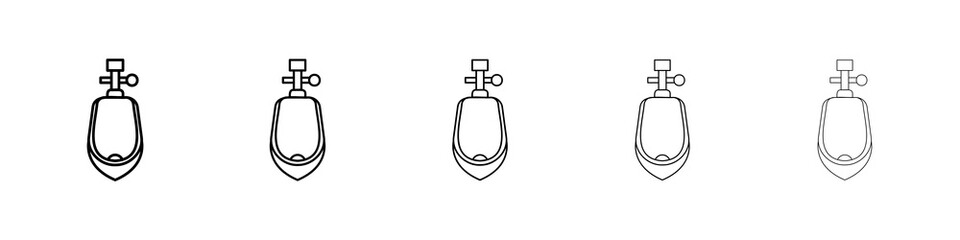 Urinal icon graphic set. trendy stroke line style