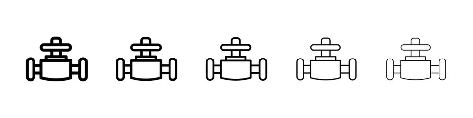 Valve icon graphic set. trendy stroke line style