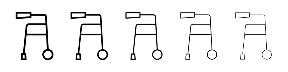 Walker icon graphic set. trendy stroke line style
