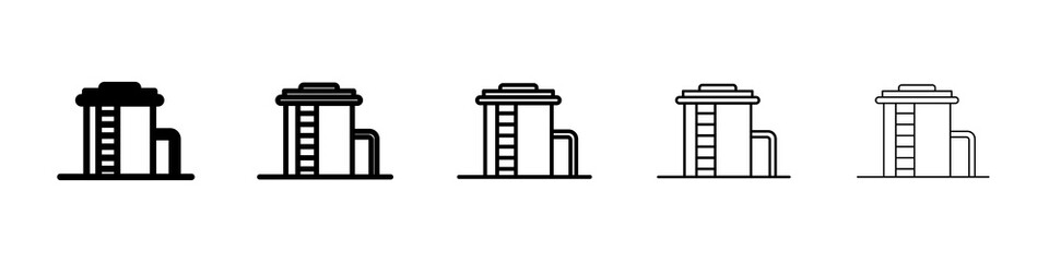 Water tank icon graphic set. trendy stroke line style