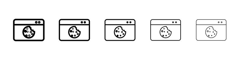 web Cookies icon graphic set. trendy stroke line style