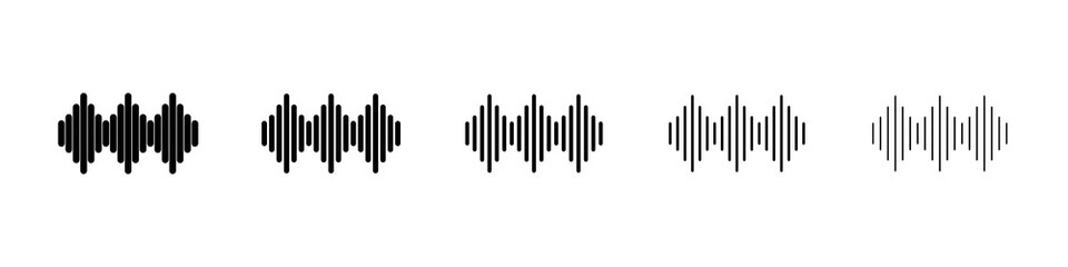 Waveform icon graphic set. trendy stroke line style