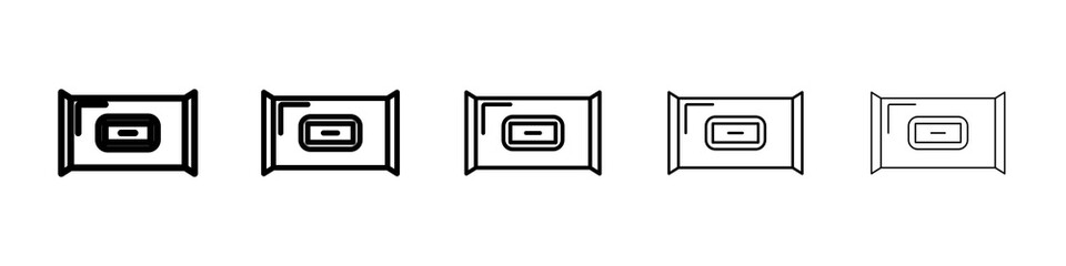Wipes pack icon graphic set. trendy stroke line style