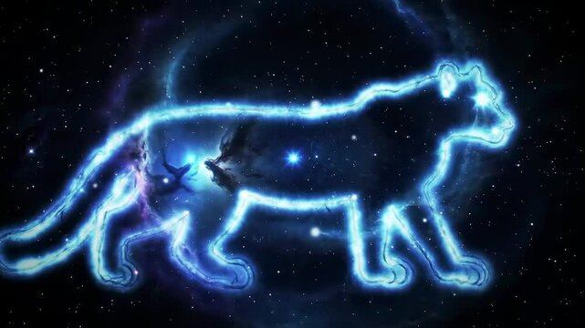 Glowing constellation leopard