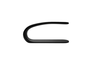 Modern black desk lamp with simple design floating on plain white studio backdrop isolated on transparent background PNG